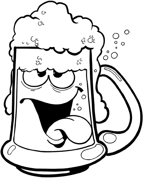 Mug of beer with a face vinyl sticker. Customize on line. Restaurants Bars Hotels 079-0350